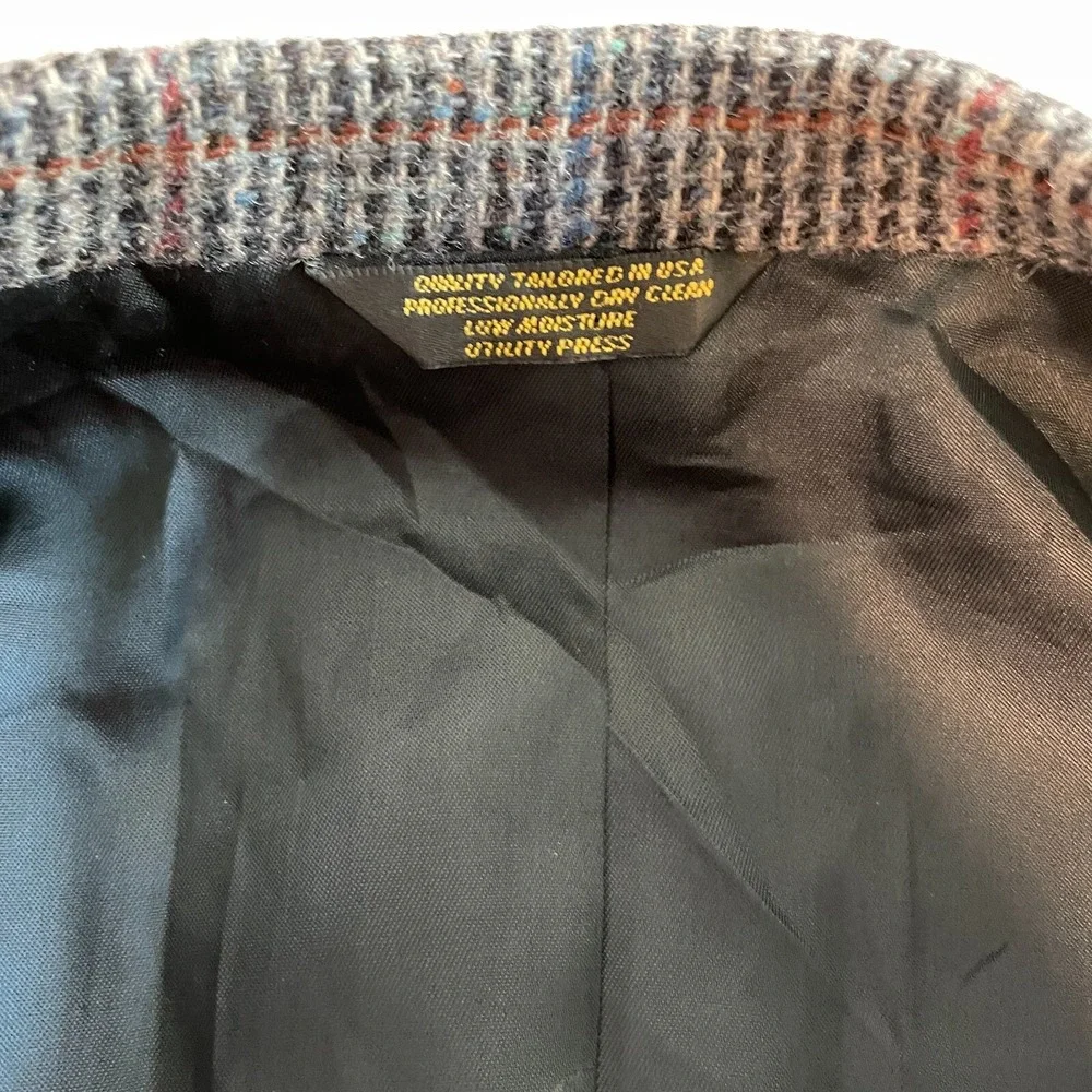 Hunter‎ Haig Blazer Coat Men's Multicolor Button Up Long Sleeve 100%Pure Wool